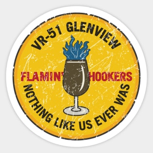 Retro Flamin' Hookers VR-51 Glenview Squadron Logo Sticker